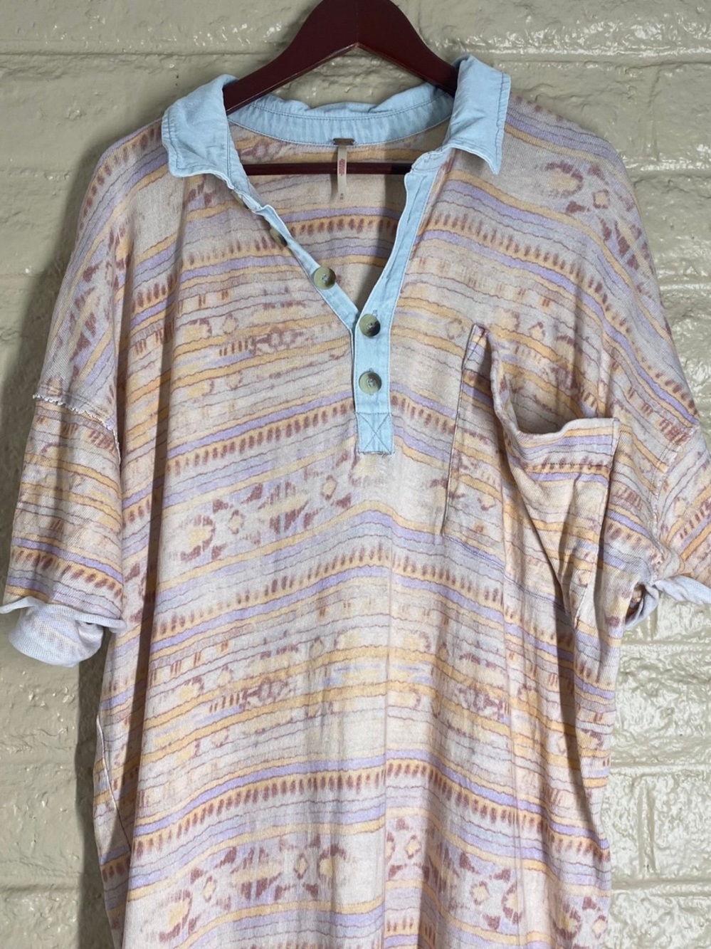 Free People Arizona Tee Midi Tshirt Dress Aztec Multicolor Size XL - Picture 5 of 14